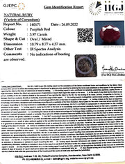 3.97/CT Natural Indian Ruby with Govt. Lab Certificate-(1221)